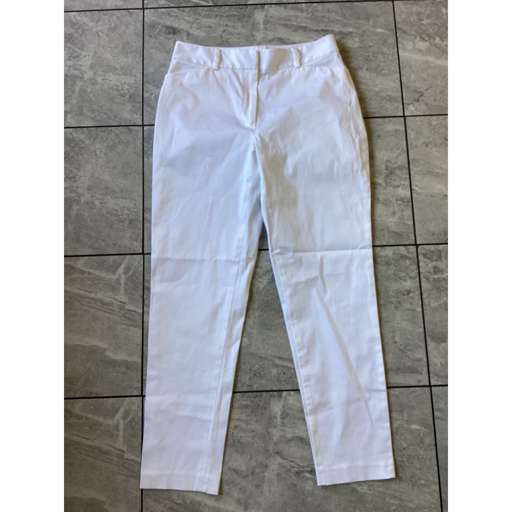 Brooks Brothers White Italian Cotton Stretch Ankle Pants Trousers 6 Womens
